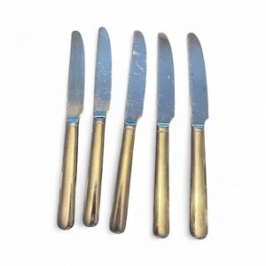 Crate&Barrel Gold and Silver Dinner Knives Set​